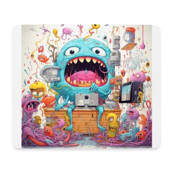 Monster Doodle 3 - Mousepad (Querformat) - Weiß - Vorne