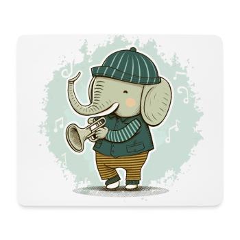 Ele-Trompette - Tapis de souris (format paysage) - blanc - Devant