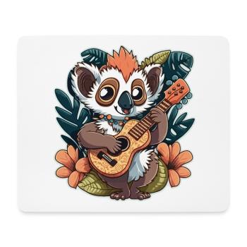 Lemur Ukulelist - Mouse Pad (horizontal) - white - Front