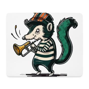 Trompettiste Skunk - Tapis de souris (format paysage) - blanc - Devant