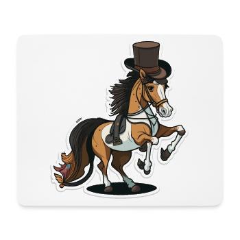 Cheval de dressage - Tapis de souris (format paysage) - blanc - Devant