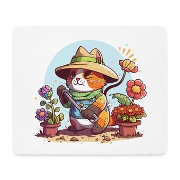 Gardening Cat - Mouse Pad (horizontal) - white - Front