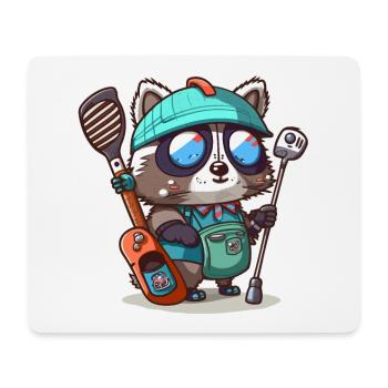 Waschbär-Golfer - Mousepad (Querformat) - Weiß - Vorne