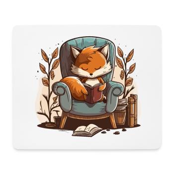Foxy Reader - Mousepad (Querformat) - Weiß - Vorne