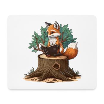 Buchhafter Fuchs - Mousepad (Querformat) - Weiß - Vorne