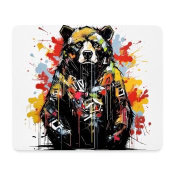 Roaring Bear. Graffiti-style strength. - Mouse Pad (horizontal) - white - Front