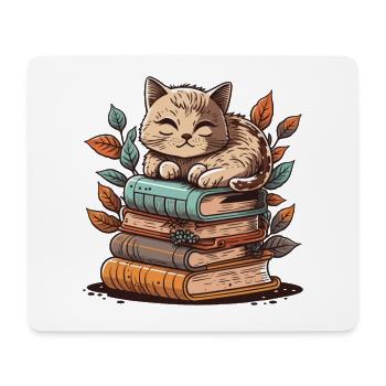 The Bookish Cat - Mouse Pad (horizontal) - white - Front