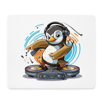 Funky Penguin DJ - Tapis de souris (format paysage) - blanc - Devant