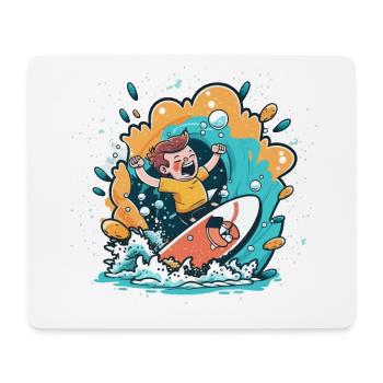 Surft nach oben - Mousepad (Querformat) - Weiß - Vorne