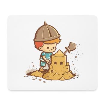 Sandburgen in der Sonne - Mousepad (Querformat) - Weiß - Vorne