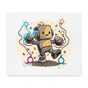 Robo-Rave - Mousepad (Querformat) - Weiß - Vorne
