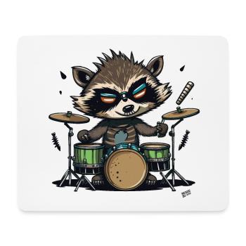 Rocking Raccoon - Mouse Pad (horizontal) - white - Front