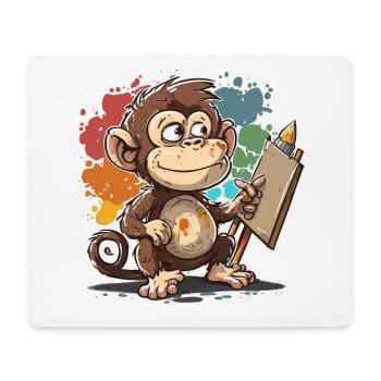 Monkey Artist - Mouse Pad (horizontal) - white - Front