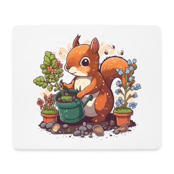 Jardinier écureuil - Tapis de souris (format paysage) - blanc - Devant