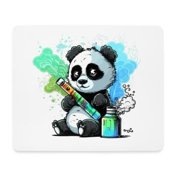 Panda Dampfer - Mousepad (Querformat) - Weiß - Vorne