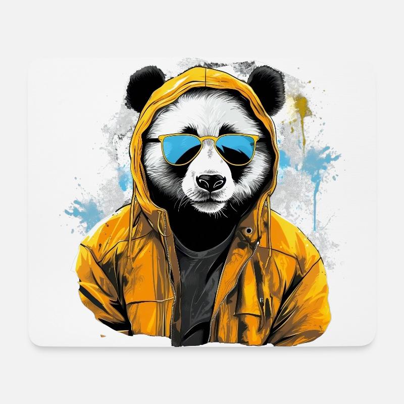 Panda großer Streetstyle | Panda-Liebhaber - Mousepad (Querformat) - Weiß