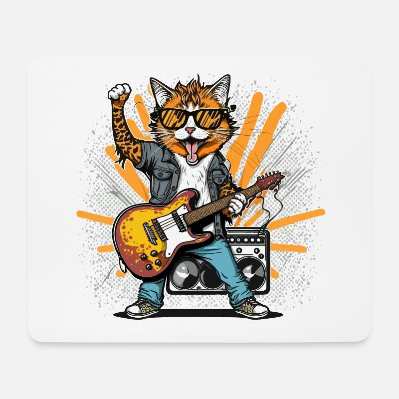 Katzen-Raserei - Mousepad (Querformat) - Weiß