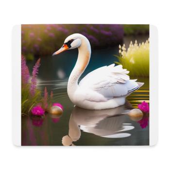 Schwan - Mousepad (Querformat) - Weiß - Vorne