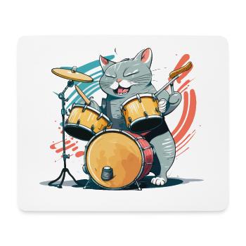 Beat Cat - Mouse Pad (horizontal) - white - Front