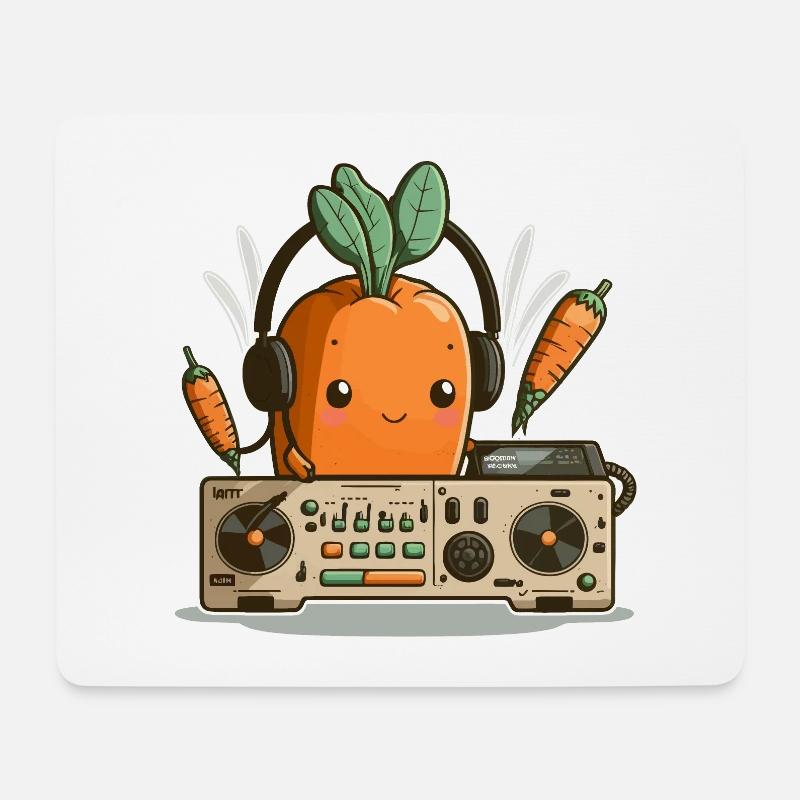 Karotten-Beats - Mousepad (Querformat) - Weiß