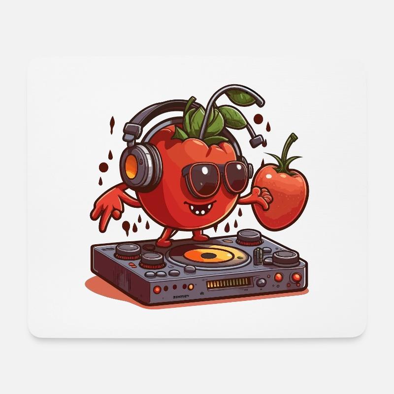 Tomaten drehen auf - Mousepad (Querformat) - Weiß