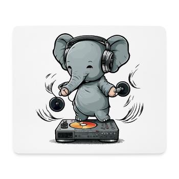 Elefanten-Beats - Mousepad (Querformat) - Weiß - Vorne