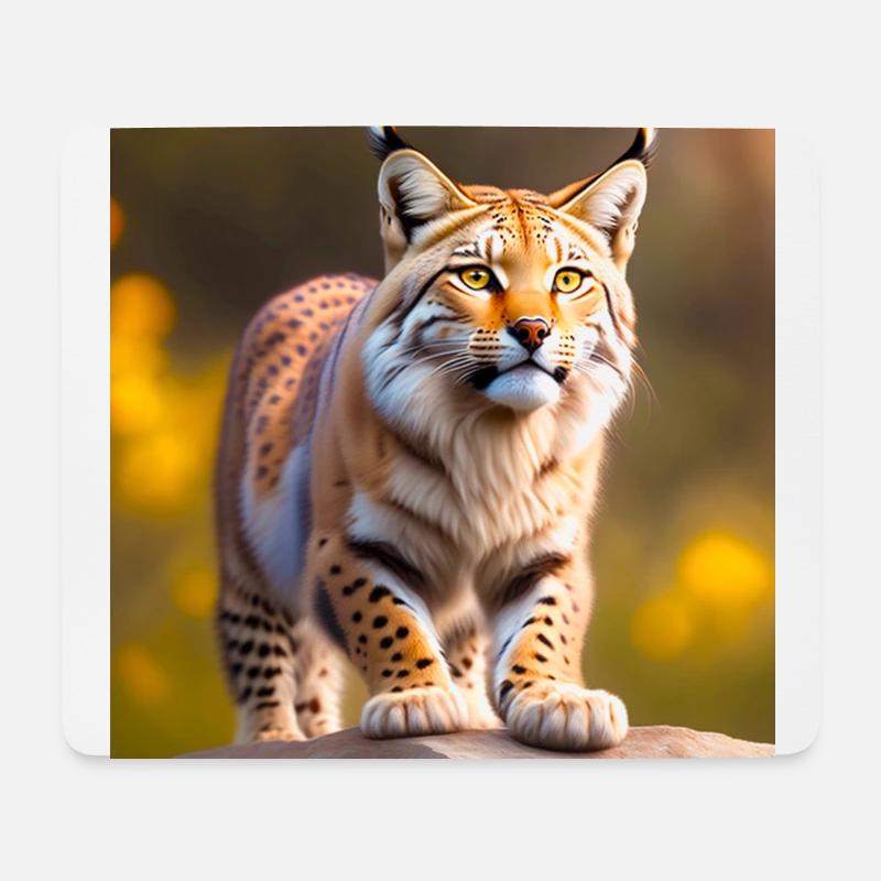Luchs - Mousepad (Querformat) - Weiß