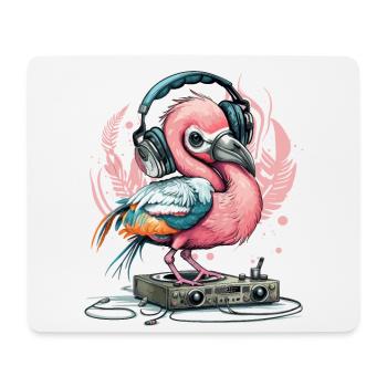 Flamingo-Beats - Mousepad (Querformat) - Weiß - Vorne