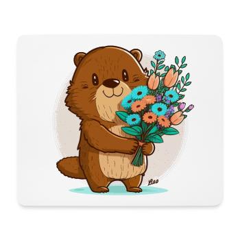 Bibergarten - Mousepad (Querformat) - Weiß - Vorne