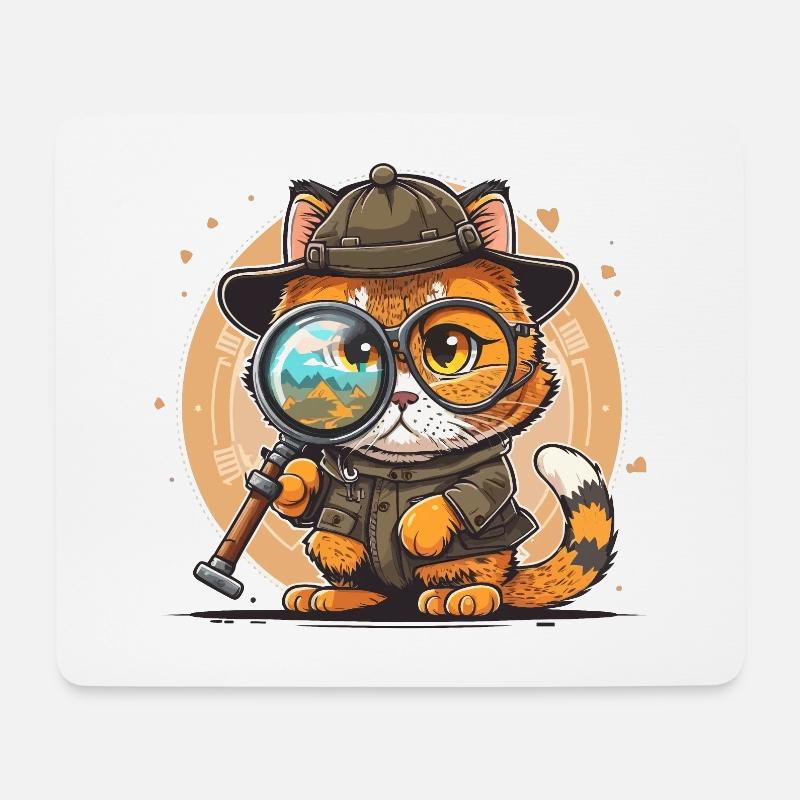 Katzen-Hülle - Mousepad (Querformat) - Weiß