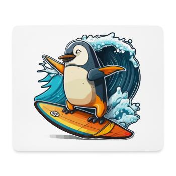 Penguin Wave Rider - Mouse Pad (horizontal) - white - Front
