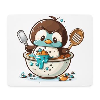 Pâtisserie pingouin - Tapis de souris (format paysage) - blanc - Devant