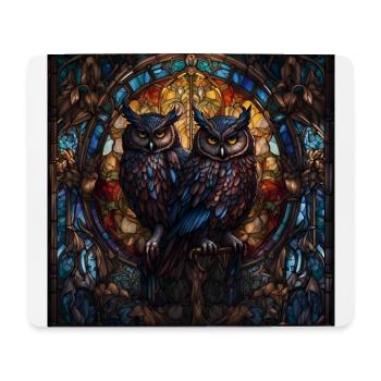 Eulen Kunst Glasbild Kirche - Mousepad (Querformat) - Weiß - Vorne