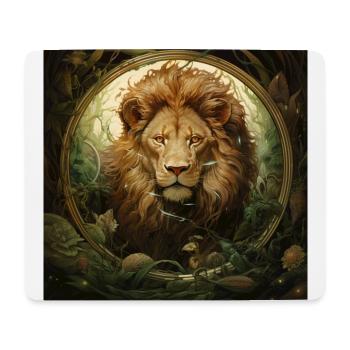 Löwenglasstück aus Kräutern - Mousepad (Querformat) - Weiß - Vorne