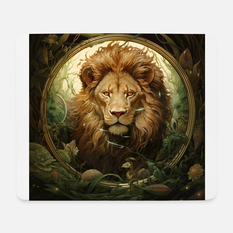 Löwenglasstück aus Kräutern - Mousepad (Querformat) - Weiß