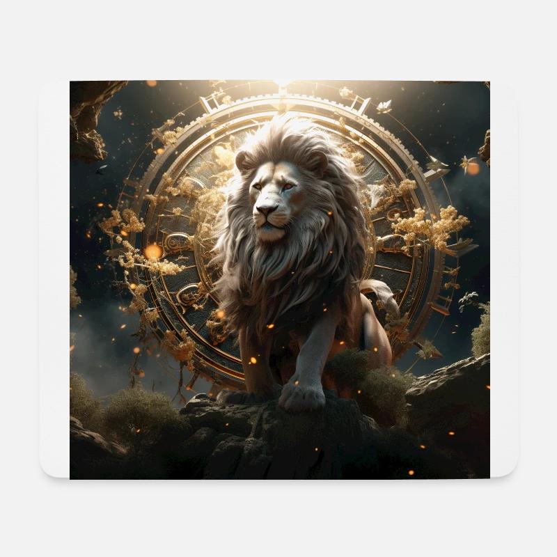 Gott Löwe - Mousepad (Querformat) - Weiß