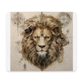 Pure Lion - Tapis de souris (format paysage) - blanc - Devant