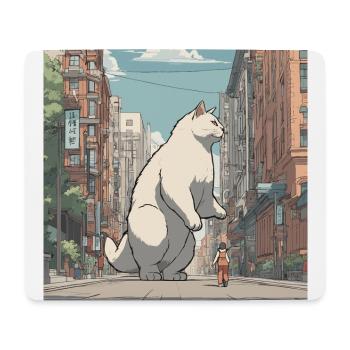 Giant Cat in Japan - Mouse Pad (horizontal) - white - Front