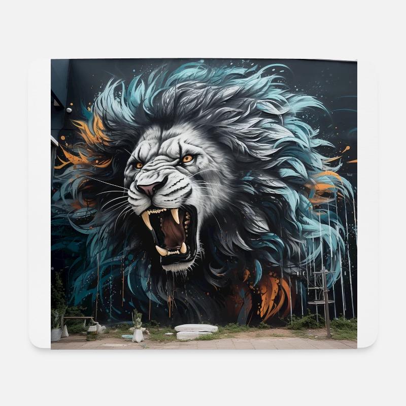 Löwen-Tag - Mousepad (Querformat) - Weiß