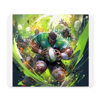 Rugby-Wut - Mousepad (Querformat) - Weiß - Vorne