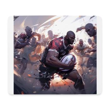 Ruuun ! - Rugby - Tapis de souris (format paysage) - blanc - Devant