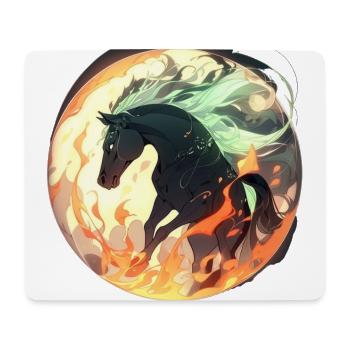 The Celestial Black Stallion - Mouse Pad (horizontal) - white - Front