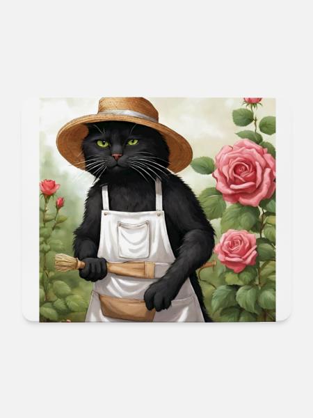 Garden tomcat - Mouse Pad (horizontal) - white