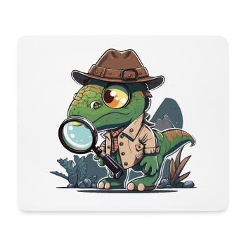 Dinosaurier-Detektiv - Mousepad (Querformat) - Weiß - Vorne