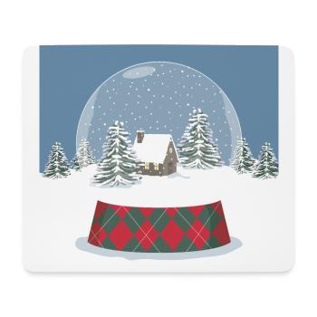 Boule de verre insérée dans un paysage d’hiver - Tapis de souris (format paysage) - blanc - Devant