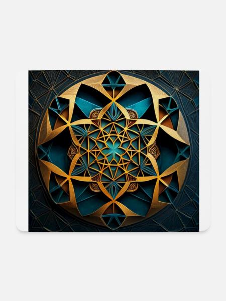 Heilige Geometrie - Mousepad (Querformat) - Weiß