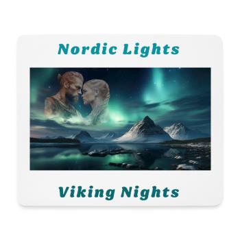 Viking Couple - Nordic Lights, Viking Nights - Mouse Pad (horizontal) - white - Front