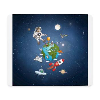 L’astronaute dans l’espace flottant autour de la terre. - Tapis de souris (format paysage) - blanc - Devant