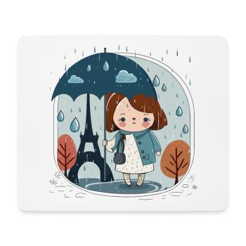 The City of Love in the Rain - Mouse Pad (horizontal) - white - Front