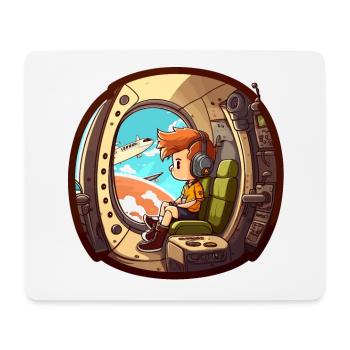 Der fliegende Pilot - Mousepad (Querformat) - Weiß - Vorne